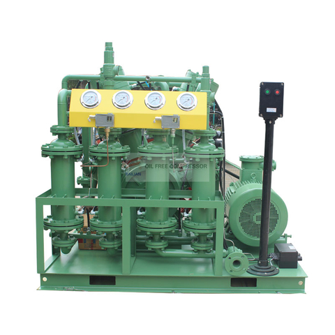 Oilless hydrogen filling compressor
