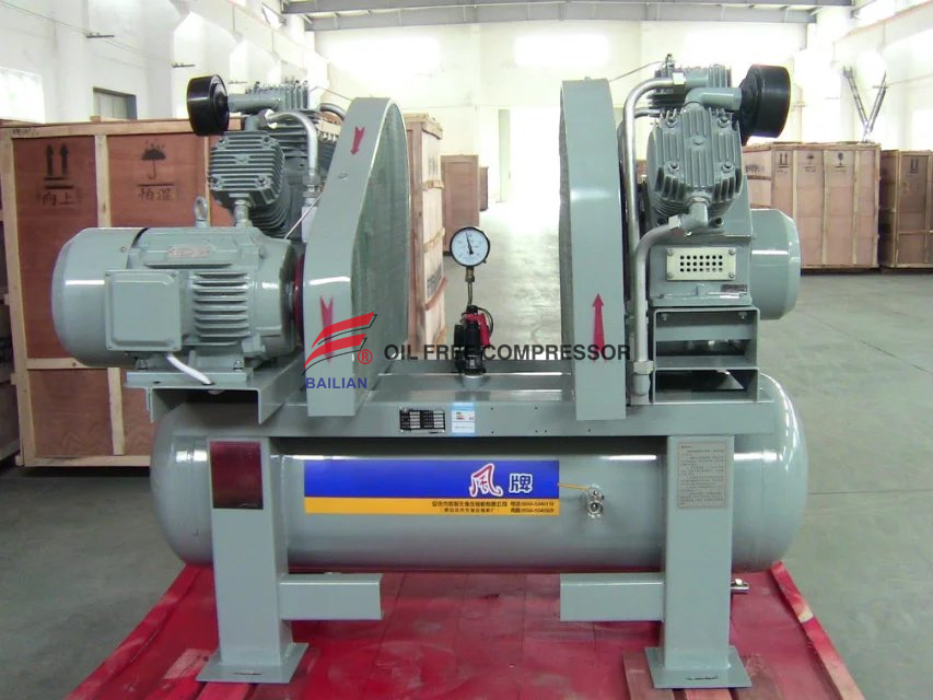 heavy duty food industrial oil free piston type air compressor