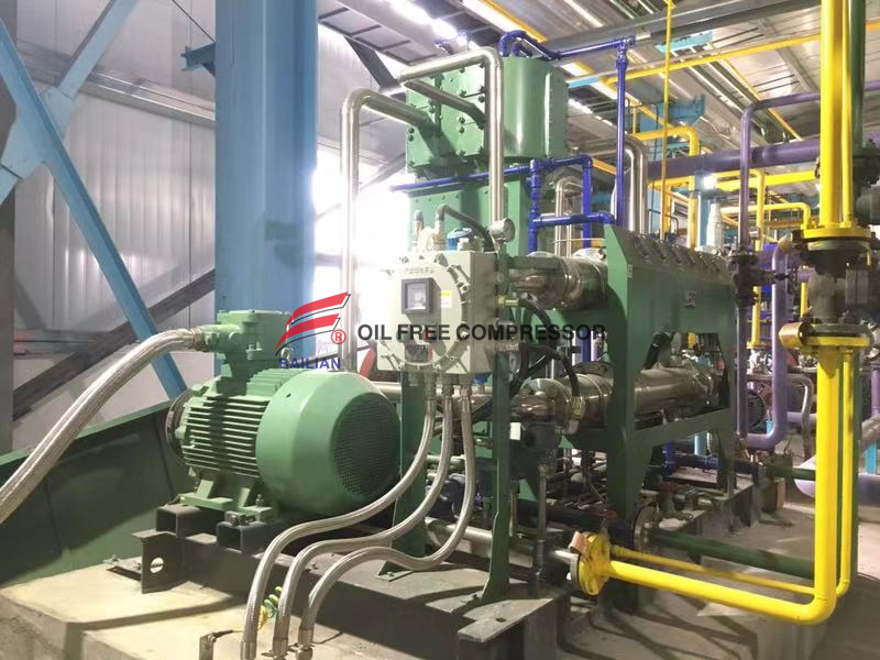 oil free membrane hydrogen compressor high pressure in refinery