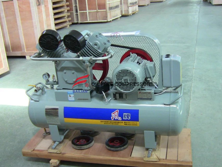 heavy duty food industrial oil free piston type air compressor