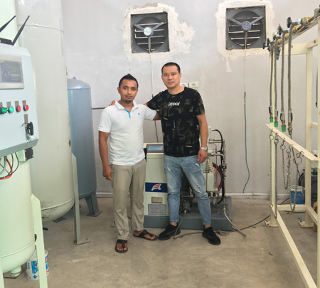 As cutomer invitation ,we go to Indonesia for compressor service and training labor 
