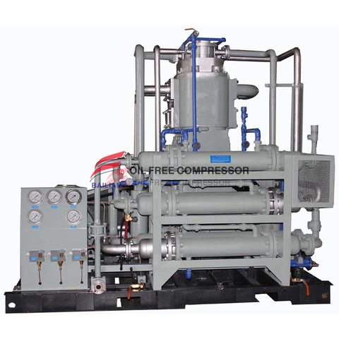 Oilfield pipeline testing big capacity oilless N2 booster